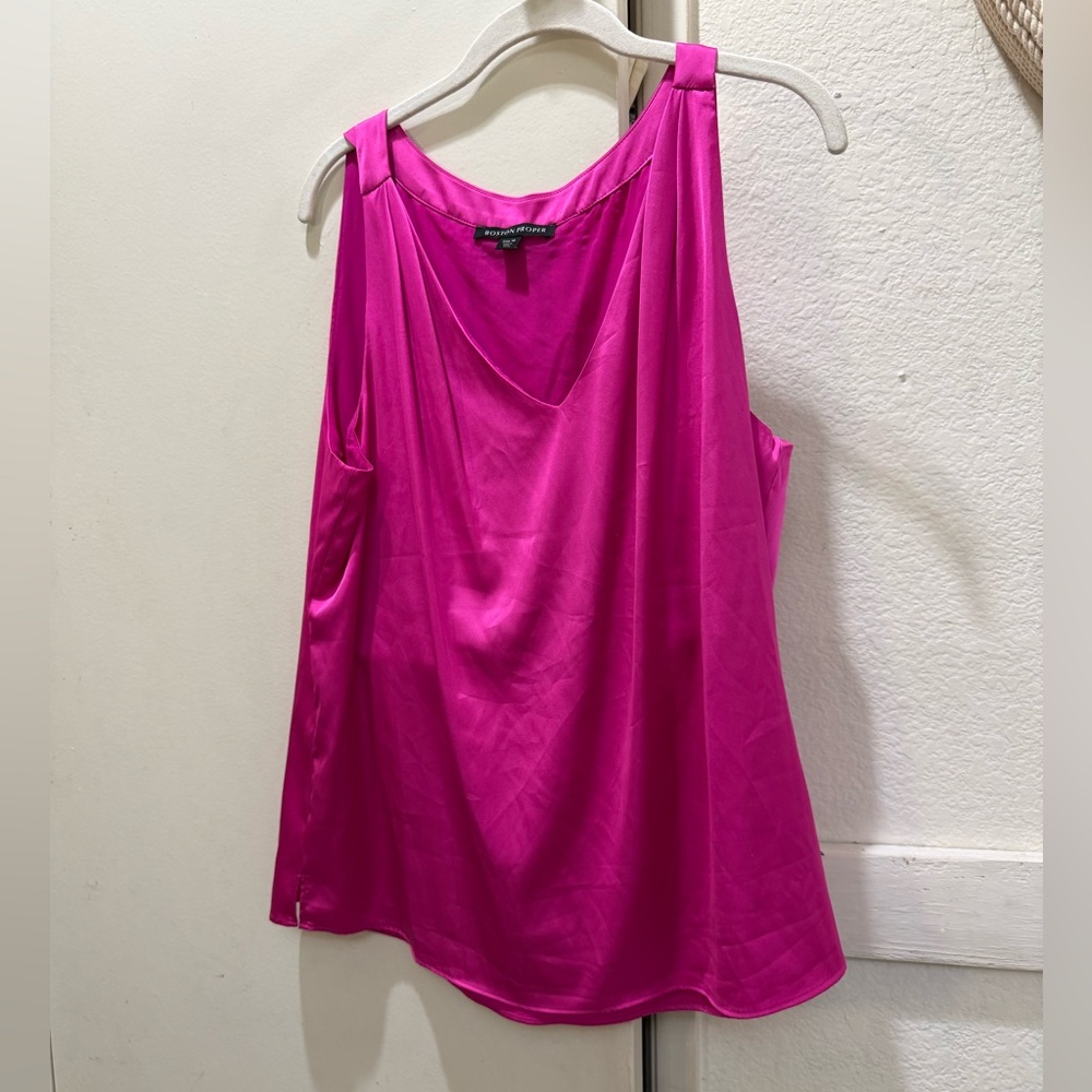 Boston Proper pink satin cami tank top 16